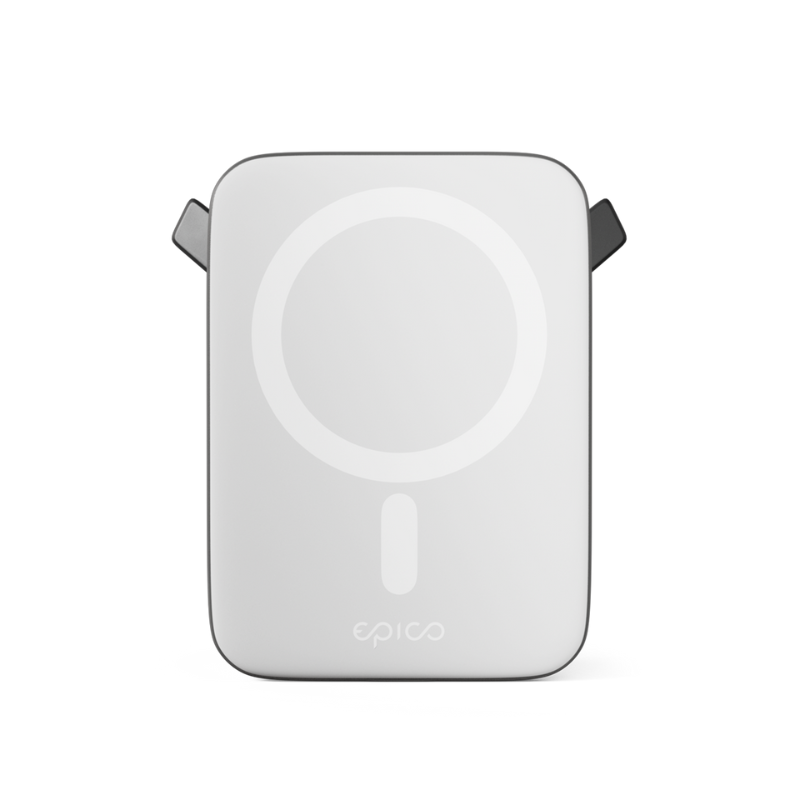 Epico Qi2 Ultrathin bezdrôtová nabíjačka do auta kompatibilná s MagSafe – strieborná/biela