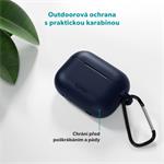 Epico silikonové pouzdro s karabinou | AirPods Pro 3 | tmavě modrá | bezpečnostní karabina