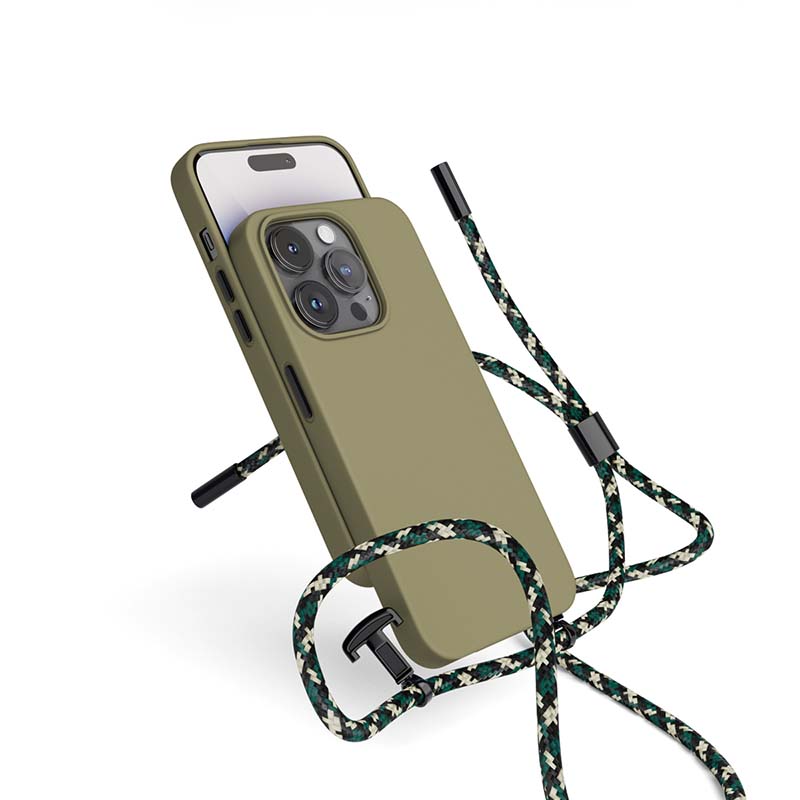 EPICO silikónový kryt so šnúrkou pre iPhone 14 Plus (6,7") - zelený