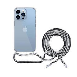 EPICO transparentní kryt se šňůrkou pro iPhone 13 Pro Max - černo-bílá