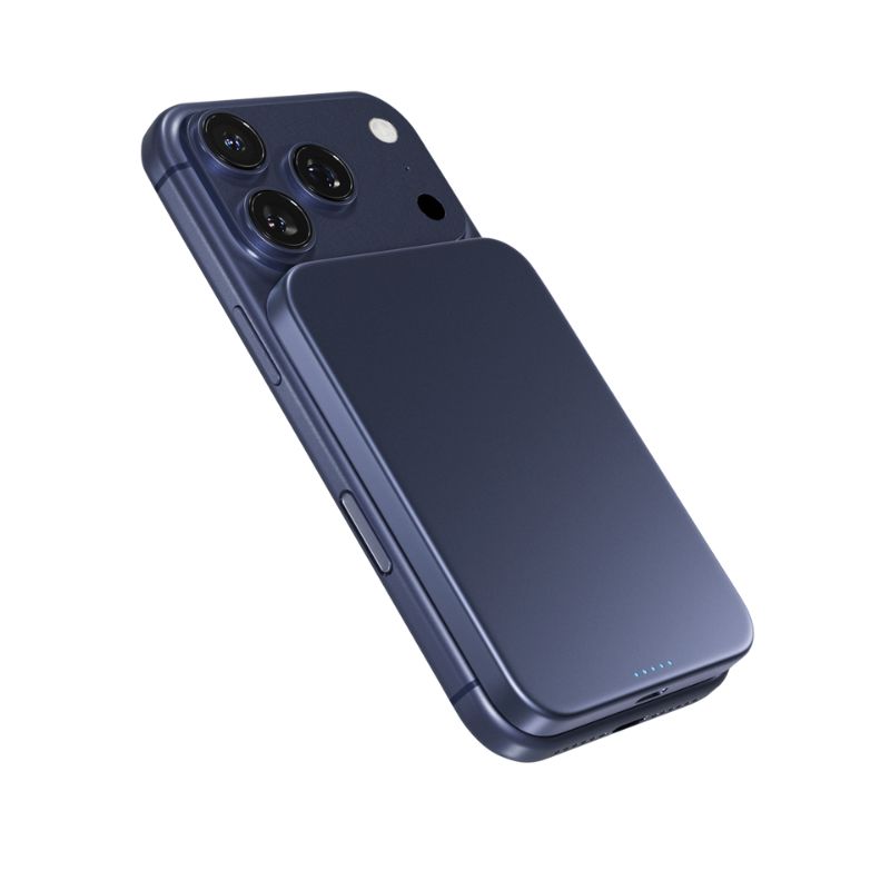 Epico UltraPack Qi2 Slim 5000mAh hliníková Mag+ bezdrôtová powerbanka EM51 | tmavomodrá | bezdrôtové nabíjanie 15W