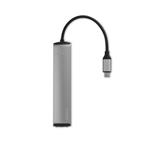 Epico USB-C HUB SLIM (4K HDMI a Ethernet) - strieborný, čierny kábel