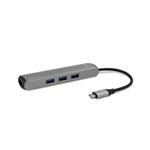 Epico USB-C HUB SLIM (4K HDMI a Ethernet) - strieborný, čierny kábel