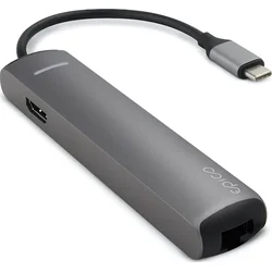 Epico USB-C HUB SLIM (4K HDMI a Ethernet) - vesmírne sivý, čierny kábel