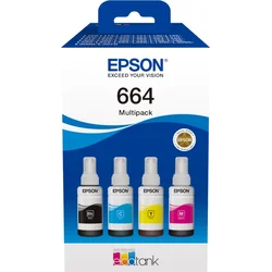 Epson inkoustová náplň/ T66464A/ 664 EcoTank/ L120/ L310/ L305x/ L3060/ L3070/ L1300/ 4-colour Multipack