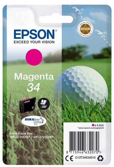 Epson Singlepack 34 DURABrite Ultra Ink T3463 purpurová - originálne C13T34634010