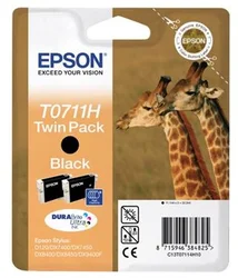 Epson T0711H Black 2-pack 2x11,1ml pre Stylus D120,DX7400,DX8400,... - originálne C13T07114H10