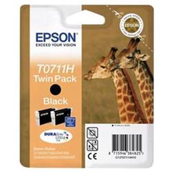 Epson T0711H Black 2-pack 2x11,1ml pro Stylus D120,DX7400,DX8400,... - originální