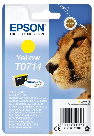 Epson T0714 Yellow 5,5ml žltá - originálne C13T07144012