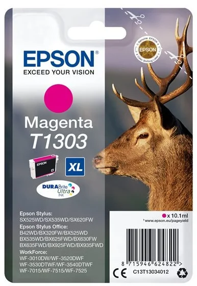 Epson T1303 Magenta 10,1ml pre Stylus SX525WD/SX620FW, Stylus Office BX320FW/BX525WD/BX625FWD - originálne C13T13034012
