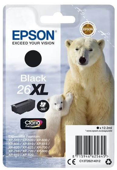 Epson T2621 Singlepack 26XL čierna - originál C13T26214012