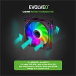 EVOLVEO 120UX-S, ventilátor, 120 mm, 4pin molex, ARGB, slave, čierny