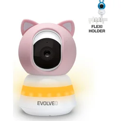 EVOLVEO Baby Monitor LUX- Inteligentná 360° video pestúnka s nočným videním, detekciou plaču a pohybu, ružová