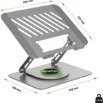 EVOLVEO CoolGuy, podstavec pod notebook, 17", záruka 5 rokov, sivý