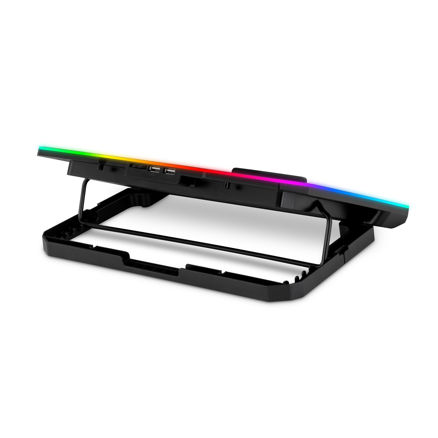 EVOLVEO CoolPro, chladiaca podložka pod notebook, 2 ventilátory, RGB podsvietenie, čierna