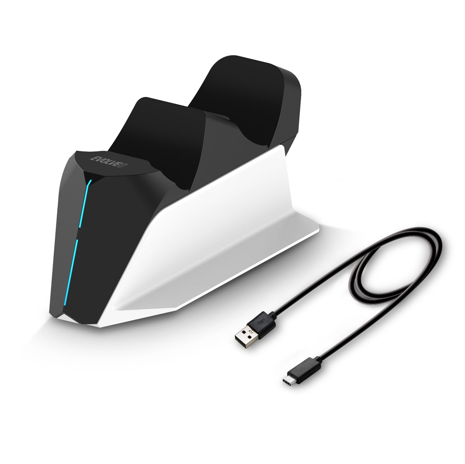 EVOLVEO DockCharge, nabíjecí základna a stojánek pro dva ovladače PS5