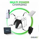 EVOLVEO DockCharge, nabíjecí základna a stojánek pro dva ovladače PS5