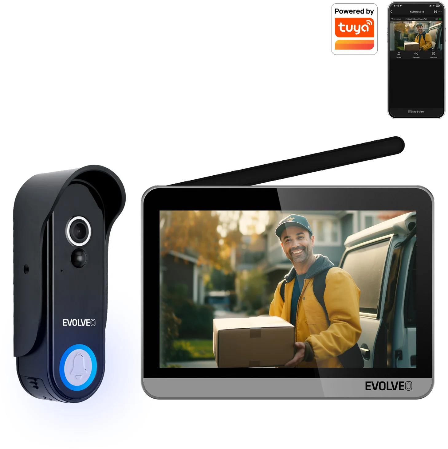 EVOLVEO DoorPhone W7 stříbrný monitor