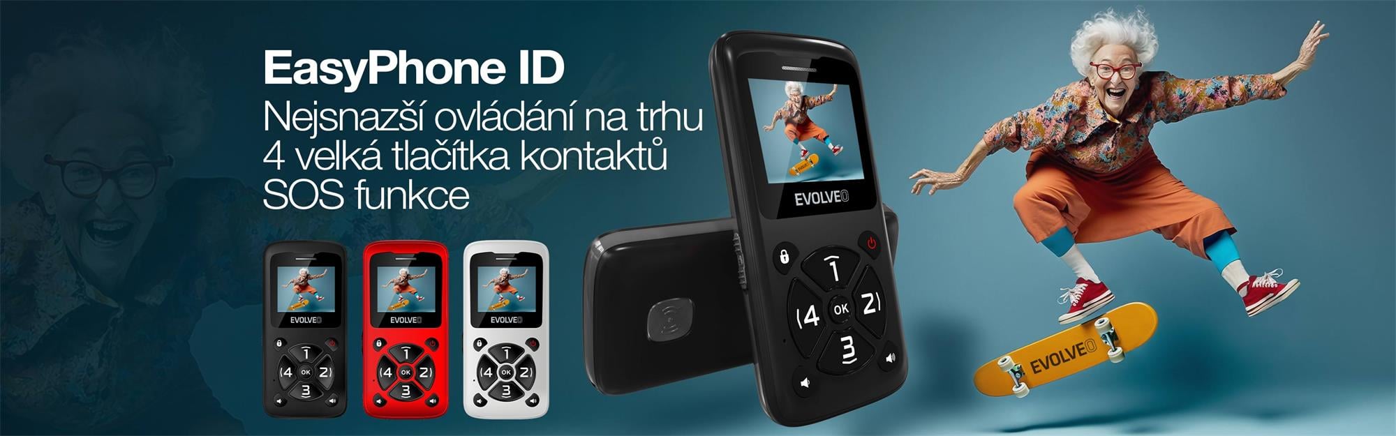 EVOLVEO EasyPhone ID červená