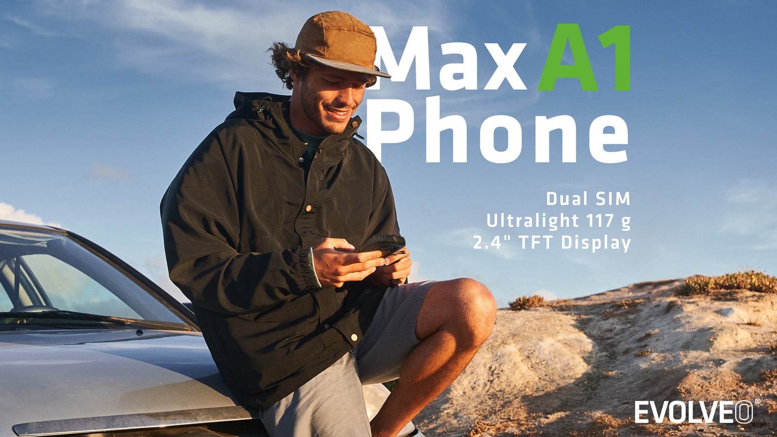 EVOLVEO MaxPhone A1, tlačidlový telefón s podporou dvoch SIM kariet, čierny
