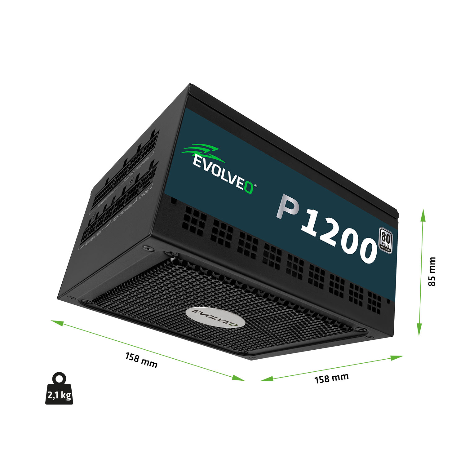 EVOLVEO P1200, zdroj 1200W, 80+ PLATINUM, ATX 3.1, PCIe 5.1, Modulární