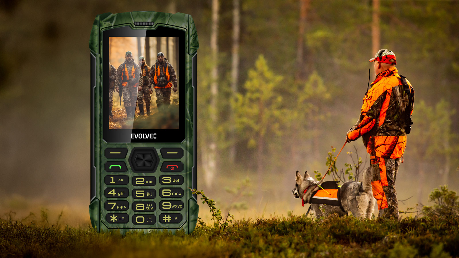 EVOLVEO StrongPhone H1 lovecká kamufláž