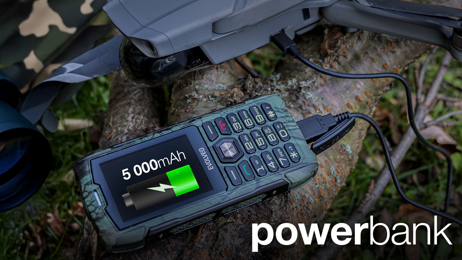 EVOLVEO StrongPhone H1 lovecká kamufláž