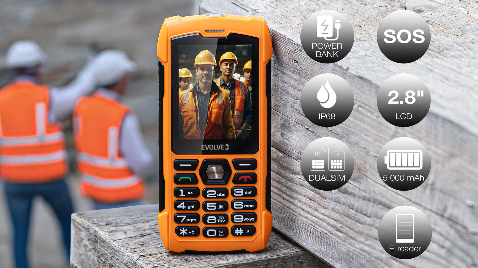 EVOLVEO StrongPhone H1 oranžový