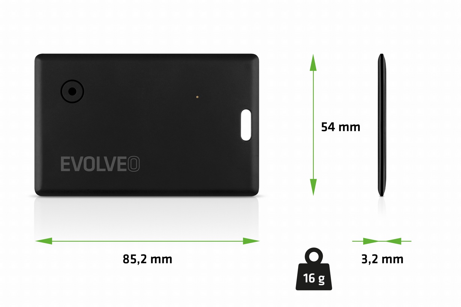 EVOLVEO TrackCard, Bluetooth lokátor s Apple Find My, černý