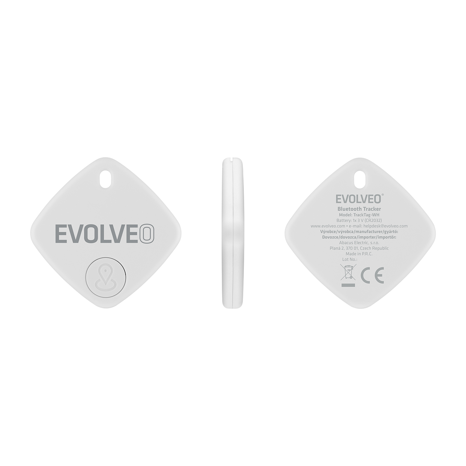 EVOLVEO TrackTag, Bluetooth lokátor s Apple Find My, bílý