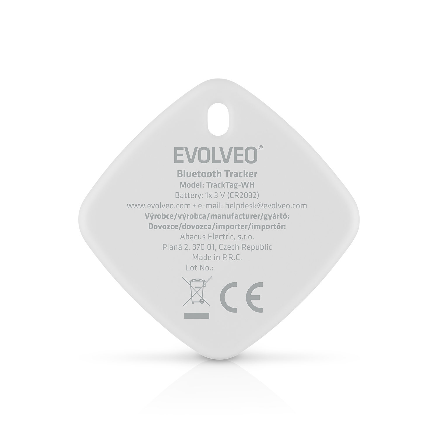 EVOLVEO TrackTag, Bluetooth lokátor s Apple Find My, bílý