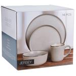 Excellent Houseware Jídelní sada talířů JERSEY 16 ks, béžová 