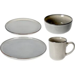 Excellent Houseware Jídelní sada talířů JERSEY 16 ks, béžová 