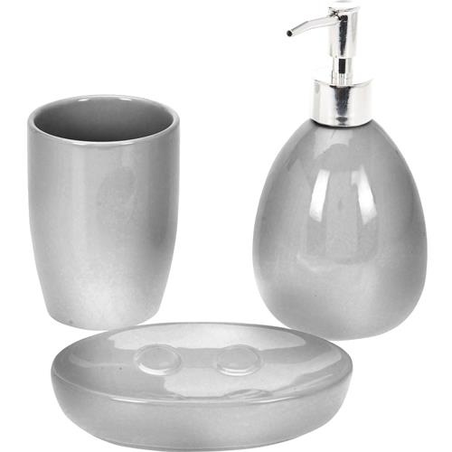 Excellent Houseware Kúpeľňová súprava DOLOMITE 3 ks, sivá