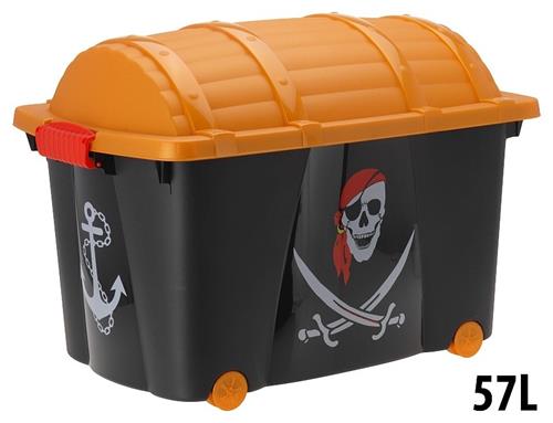 Excellent Houseware Mobilný úložný box PIRATE, 60 x 40 x 42 cm