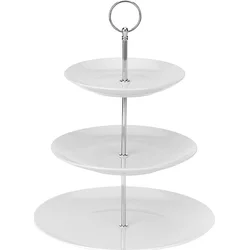 Excellent Houseware Porcelánový etážnik, 3 poschodia, 34 cm
