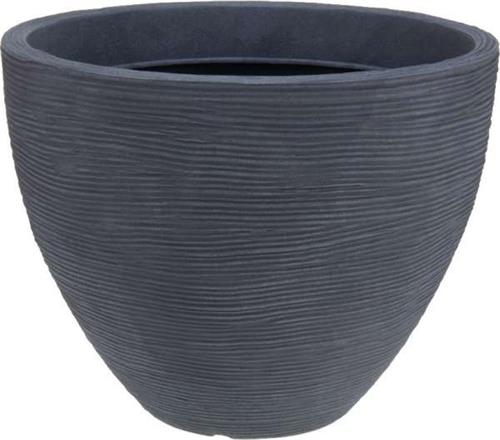 EXCELLENT Rebrovaný kvetináč 40 x 31 cm sivý