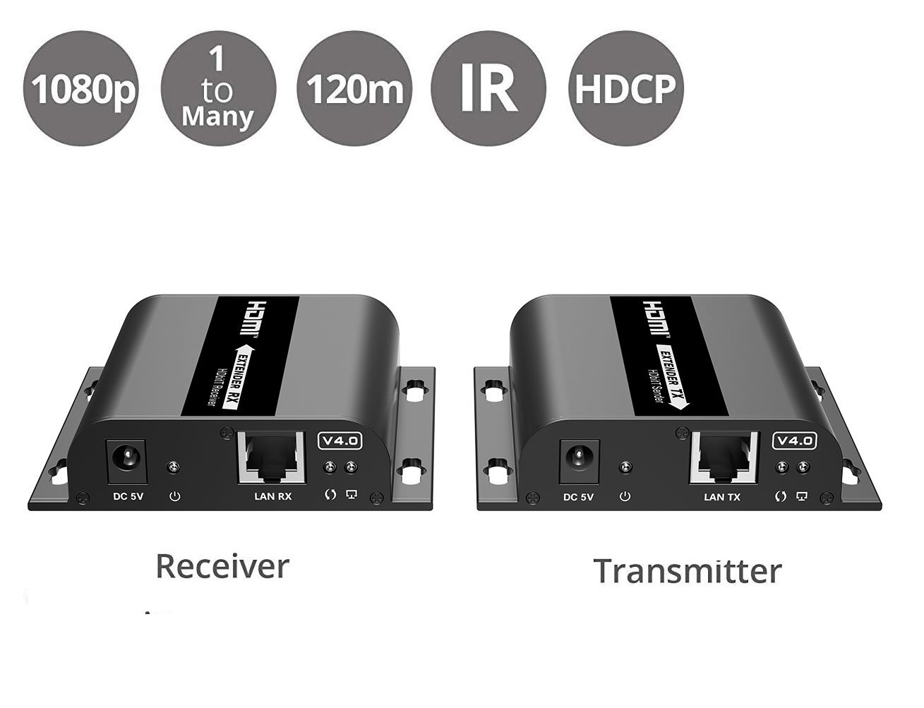 Extender HDMI PremiumCord na 120 m cez LAN, cez IP, HDBitT, V4.0