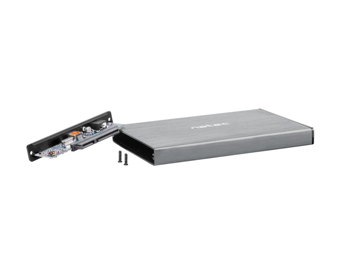 Externý HDD box Natec 2,5" USB 3.0 Rhino Go, sivý, hliníkové telo