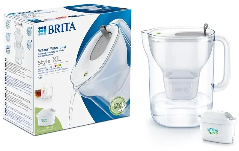 Filtračná kanvica Brita Style XL, sivá 2024