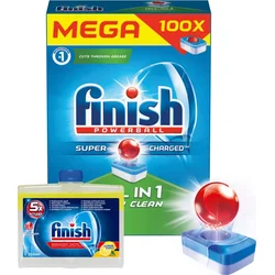 Finish All-in-1 100ks + Čistič myčky Lemon 250ml