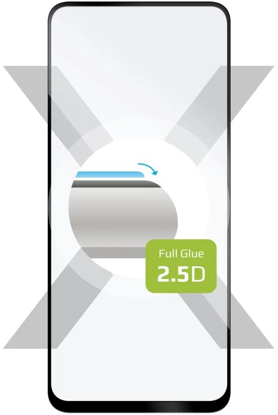 FIXED Full-Cover pre Motorola Moto G23, celoplošne lepiaci, čierny