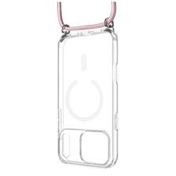 FIXED MagPure puzdro na krk s ružovou šnúrkou pre Apple iPhone 17 Pro