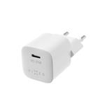FIXED Mini sieťová nabíjačka s výstupom USB-C a káblom USB-C/Lightning, podpora PD, 1 meter, MFI, 20 W, biela