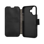 FIXED ProFit kožené puzdro typu kniha pre Apple iPhone 16, čierne
