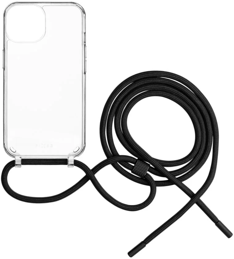 FIXED Pure Neck puzdro s čiernou šnúrkou pre Apple iPhone 15 Pro Max