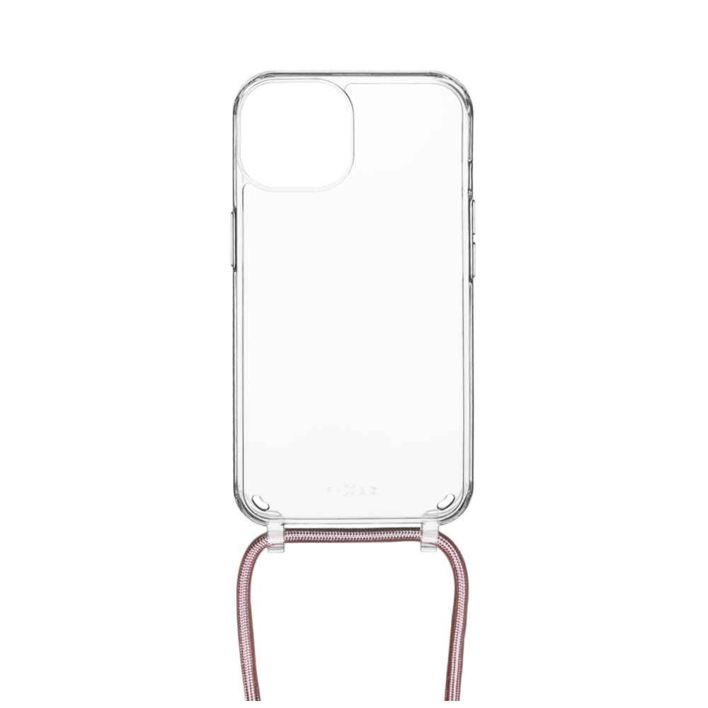 FIXED Pure Neck puzdro s ružovou šnúrkou pre Apple iPhone 15 Plus