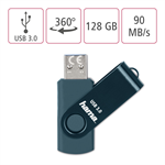 Flash disk Hama USB 3.0 Rotate, 128 GB, 70 MB/s, petrolejovo modrý