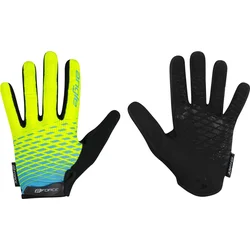 FORCE MTB ANGLE letné rukavice, fluo-modré veľkosť XXL