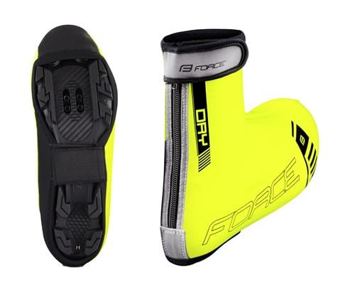 FORCE PU DRY MTB návleky na nohy, fluo veľkosť S